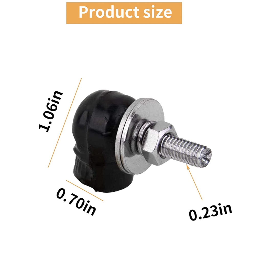 สกรูสลักเกลียวป้ายทะเบียนรถมอเตอร์ไซค์-4-ชิ้น-กรอบป้ายทะเบียนรถมอเตอร์ไซค์-สีดํา-ตัวยึด-ฮาโลวีน-กะโหลก-อุปกรณ์ตกแต่งรถยนต์