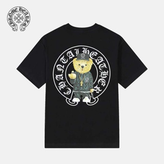 CHROME HEARTS Short-Sleeved Men Women New Style Crow Heart oversize Teddy Bear Printed T-Shirt Trendy_02