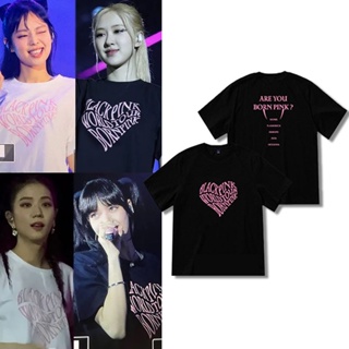  ใหม่เอี่ยมเสื้อยืดแขนสั้นลําลอง ผ้าฝ้าย พิมพ์ลาย KPOP BLACKPINK World Tour Asia พลัสไซซ์ แฟชั่นคู่รัก สไตล์เกาหลี