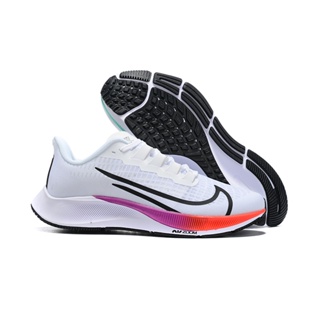 Nike AIR ZOOM PEGASUS 37 and Cushioning and Resilient Running Shoes white rainbow36-45