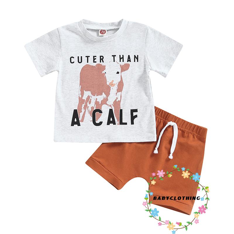 babyclothes-เสื้อผ้าเด็กวัยหัดเดิน-ฤดูร้อน-พิมพ์ลายวัว-ตัวอักษร-แขนสั้น-เสื้อยืด-และกางเกงขาสั้น-ลําลอง-ยืดหยุ่น-สําหรับเด็กผู้ชาย-และเด็กผู้หญิง