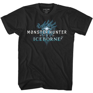 เสื้อยืดคอกลม พิมพ์ลายเกม monster hunter world iceborne game rpg capcom สําหรับผู้ชาย 755454_03