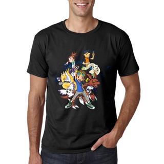 ROUND Crew Neck Printed T-Shirt Digimon Tamers-4XL_11