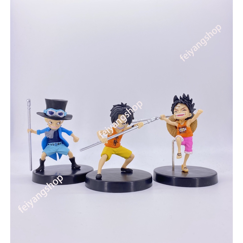 โมเดลฟิกเกอร์-one-piece-luffy-ace-sabo-ของเล่นสําหรับเด็ก