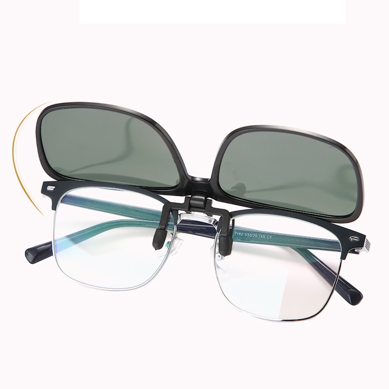 แว่นกันแดดโพลาไรซ์-แบบคลิปหนีบ-สายตาสั้น-tr90-สามารถพลิกขึ้นได้-สําหรับคนขับ-ขับรถ-คลิปแว่นกันแดด-uv400