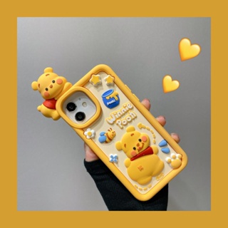 เคสโทรศัพท์มือถือ ซิลิโคน กันกระแทก ลายการ์ตูนหมีพูห์น่ารัก สําหรับ iPhone 14 pro Max 13 12 11 14Pro Max 14Plus 13Pro