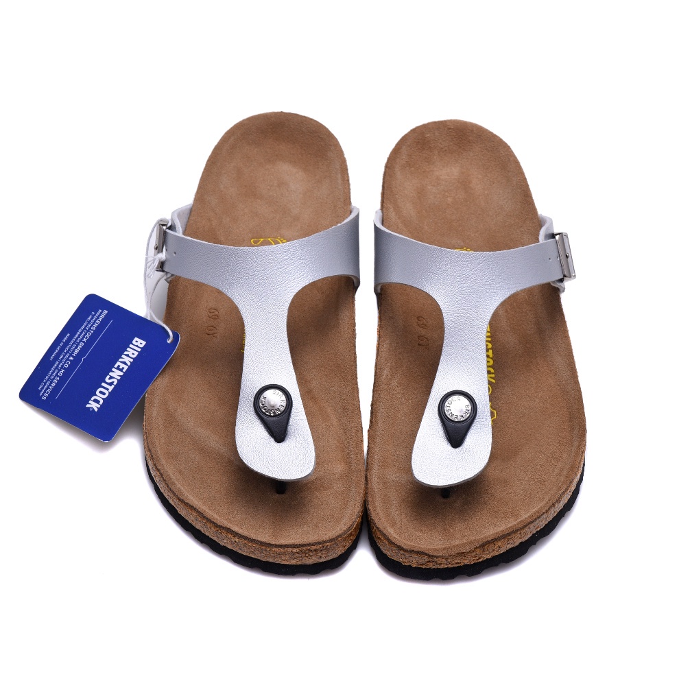 original-birkenstock-gizeh-mens-female-classic-cork-silver-snakeskin-slippers-34-46