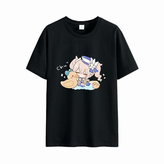 ✙เสื้อยืดผ้าฝ้ายอะนิเมะเกม Genshin Barbara