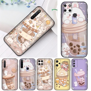 เคสโทรศัพท์มือถือแบบนิ่ม ลายชานมไข่มุก สําหรับ Realme C25 C25Y C25S C35 C30 C30S C31 C33