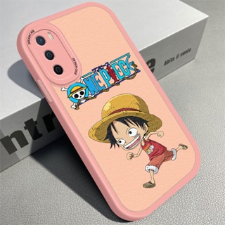 เคส OPPO A16 A16K A17 A54 A55 4G A57 A77 2022 A74 A76 A94 5G เคสโทรศัพท์หนัง PU ซิลิโคนนิ่ม ปิดด้านหลัง แบบบาง ลายการ์ตูนลูฟี่วิ่ง