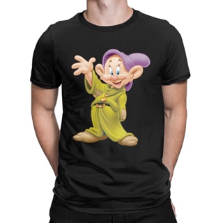 Snow Whites Dopey T-Shirt for Men Disney Creative 100% Cotton Tees Round Collar Short Sleeve T Shirts Plus Size Cl_01