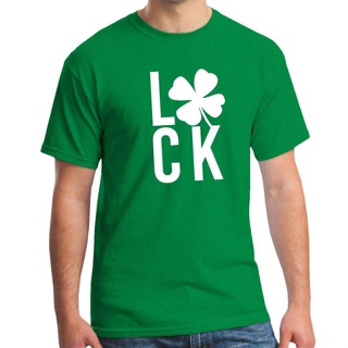 T-Shirtใหม่ St. สําหรับผู้ชาย เสื้อยืด พิมพ์ลาย Patricks Day "LOVE" Clover Irish Drinking Funny สีเขียว S-5XL