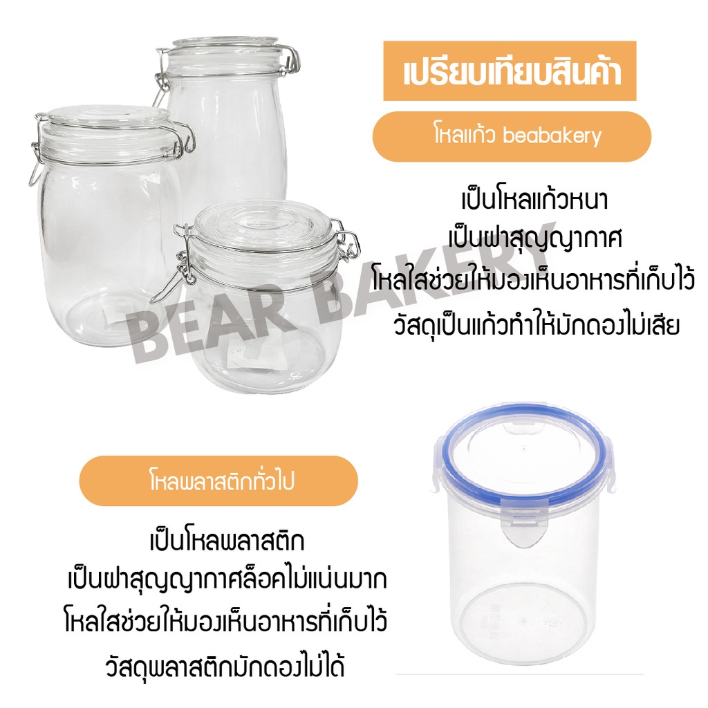 โหลแก้ว-สูญญากาศขนาดใหญ่-bearbakery-โหลแก้วมีฝาปิด-fofo-ของแท้-500ml-1000m