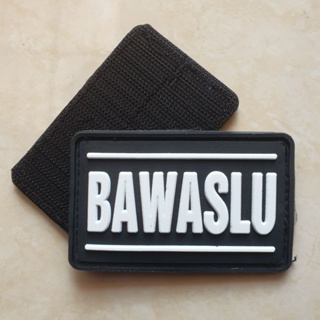 Hitam แผ่นปะยาง ลายโลโก้ bawaslu Basic Black Election Supervisory Agency Election velcro สําหรับเขียนข้อความ