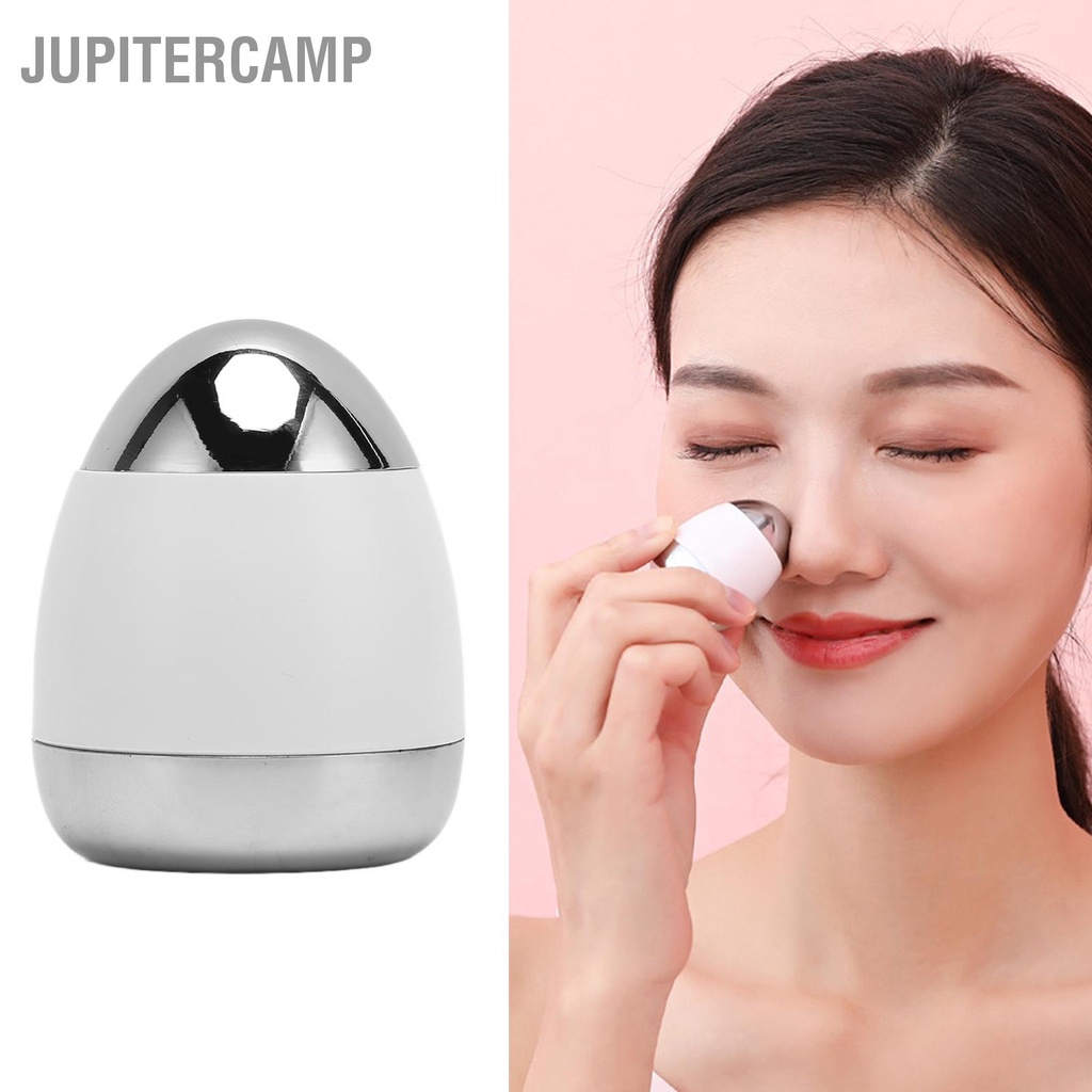 jupitercamp-เครื่องนวดหน้าแม่เหล็กรูปไข่กระชับผิวเครื่องนวดหน้าสั่นสะเทือนความถี่สูงสีขาว