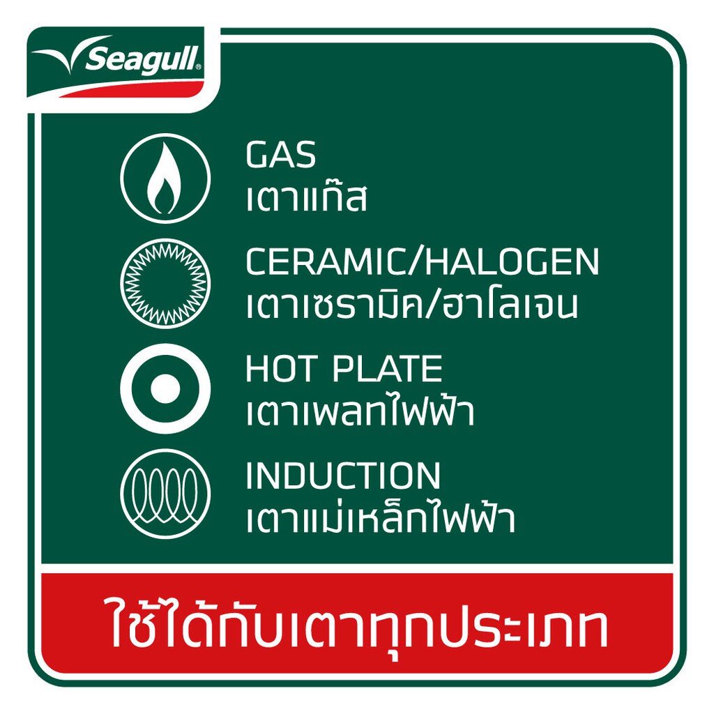 กระทะก้นแบน-กระทะผัดทอด-seagull-กระทะทอดไข่-premium-gold-พรีเมี่ยมโกลด์-กระทะทรงแบน-20ซม-กระทะซีกัล-ใช้ได้กับเตาทุกชนิด