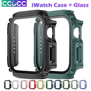 เคสกระจกนิรภัย ป้องกันรอยหน้าจอ กันน้ํา สําหรับ Apple Watch Case 8 7 45 มม. 41 มม. 44 มม. 40 มม. ultra 49 มม. iwatch Serie 6 SE 4 5