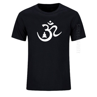 T Shirt Men OM Symbol Buddha Meditation Buddhism Print Crew Neck Cotton Tees Tops Summer Oversized Brand Clothing H_04