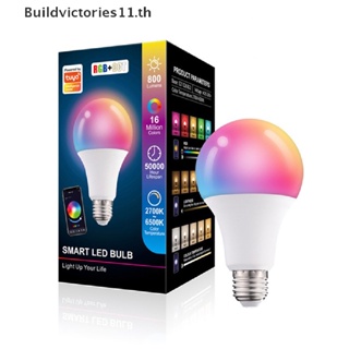 Buildvictories11 หลอดไฟอัจฉริยะ LED 15W E27 RGB หรี่แสงได้ ควบคุมผ่านบลูทูธ สําหรับตกแต่งบ้าน