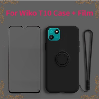 Wiko T10 เคสแฟชั่น รูปแบบ นิ่ม TPU ซิลิโคน ด้านหลัง พร้อมฟิล์มกระจกนิรภัย