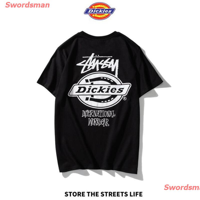 swordsman-dickiesเสื้อยืดลำลอง-dickies-amp-stussy-เสื้อยืดแขนสั้นพิมพ์ลายแฟชั่น-dickies-short-sleeve-t-shir