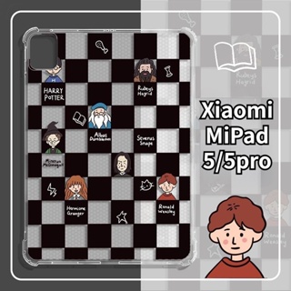 เคสแท็บเล็ต ซิลิโคนนุ่ม ใส ผิวด้าน บางมาก กันกระแทก ลายหมากรุก สีดํา สําหรับ Xiaomi Pad 5 Pro 11 นิ้ว 12.4 นิ้ว Mipad 5