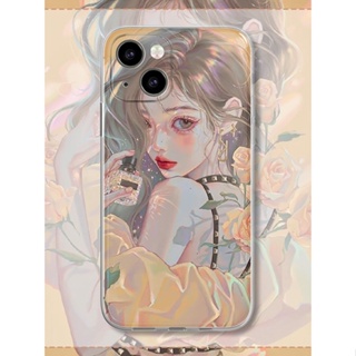 Beauty illustration เคสไอโฟน iPhone 14 cover 11 12 pro max iPhone 7 8 14 Plus X Xr Xs Max Se 2020 8พลัส เคส 13 pro max c