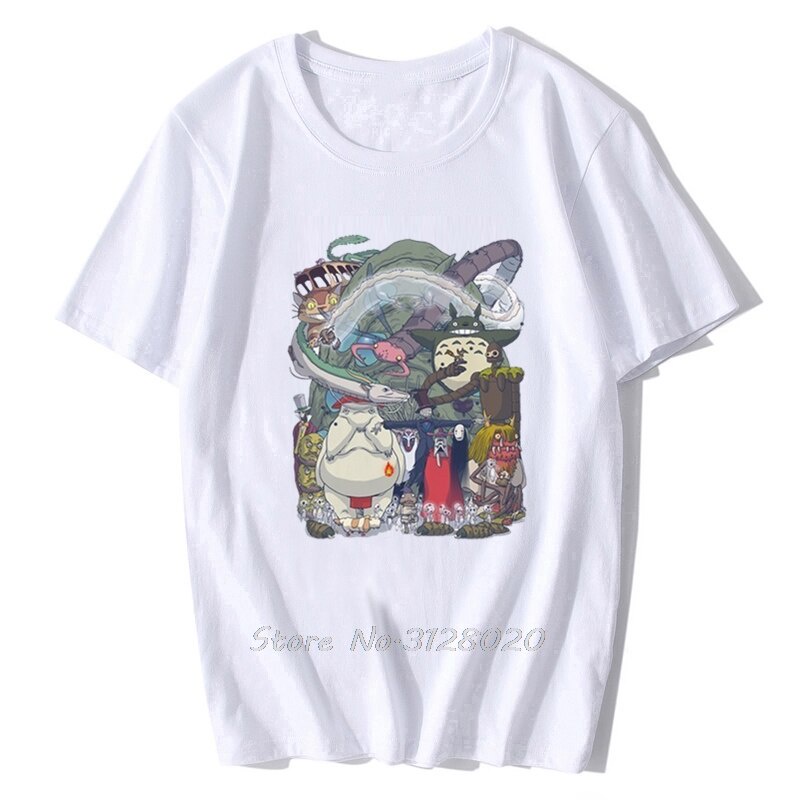 เสื้อยืด-พิมพ์ลายอนิเมะญี่ปุ่น-studio-ghibli-spirited-away-mononoke-สีขาว-สําหรับผู้ชายสินค้าเฉพาะจุดเสื้อยืดอินเทร-07