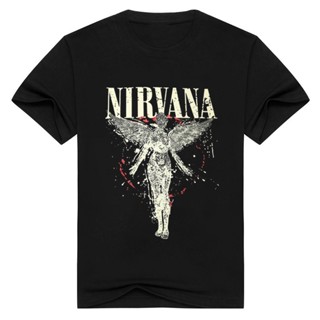 New clothes 2020 Print T shirt Nirvana Angel graphic tees Mens Loose letter Breathable plus size tops_03