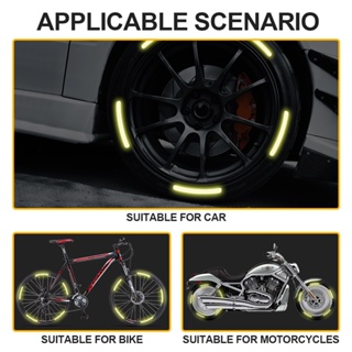 สติ๊กเกอร์สะท้อนแสง เพื่อความปลอดภัย แบบสากล สําหรับติดล้อรถยนต์ รถจักรยานยนต์ จํานวน 20 ชิ้น