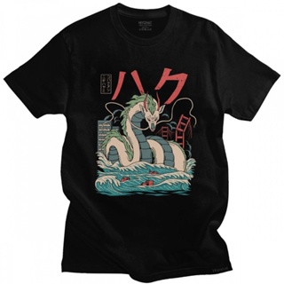 Nigihayami Kohaku Nushi T Shirt Men Cotton Leisure T-shirt Short Sleeve Japanese Anime Spirited Away Tee Dragon Tsh_01