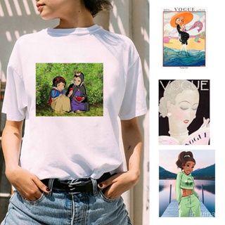 JK cartoon Snow White and Apple printing tshirt women blouse funny summer Women round collar tops bi_01