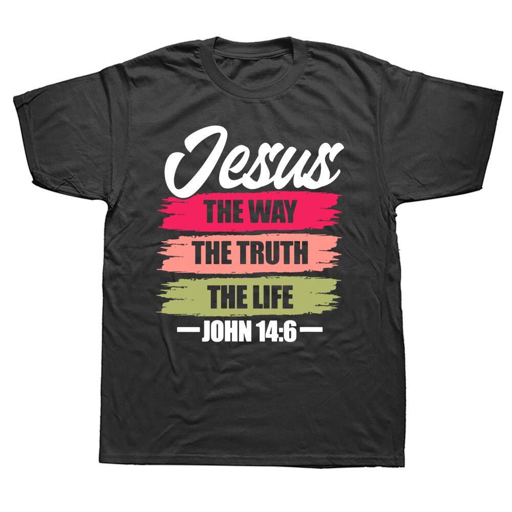 เสื้อยืดคอกลม-ตลกพระเยซูทางความจริงชีวิตจอห์น-14-6-เสื้อยืดคริสเตียนกราฟิก-streetwear-แขนสั้นของขวัญวันเกิดพระเจ้าส-04