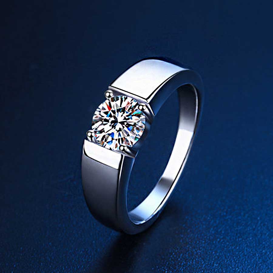 แหวนหมั้นแต่งงาน-เหล็กไทเทเนียม-เงินสเตอร์ลิง-s925-ประดับเพทาย-สไตล์เรียบง่าย-หรูหรา-สําหรับผู้ชาย
