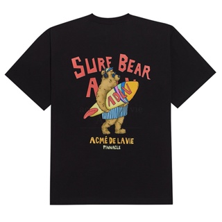 เสื้อยืด South Korea ADLV Teddy Bear Surfing Mens and Womens Fashion Short Sleeve Round Neck Cotton T-Shirt_02