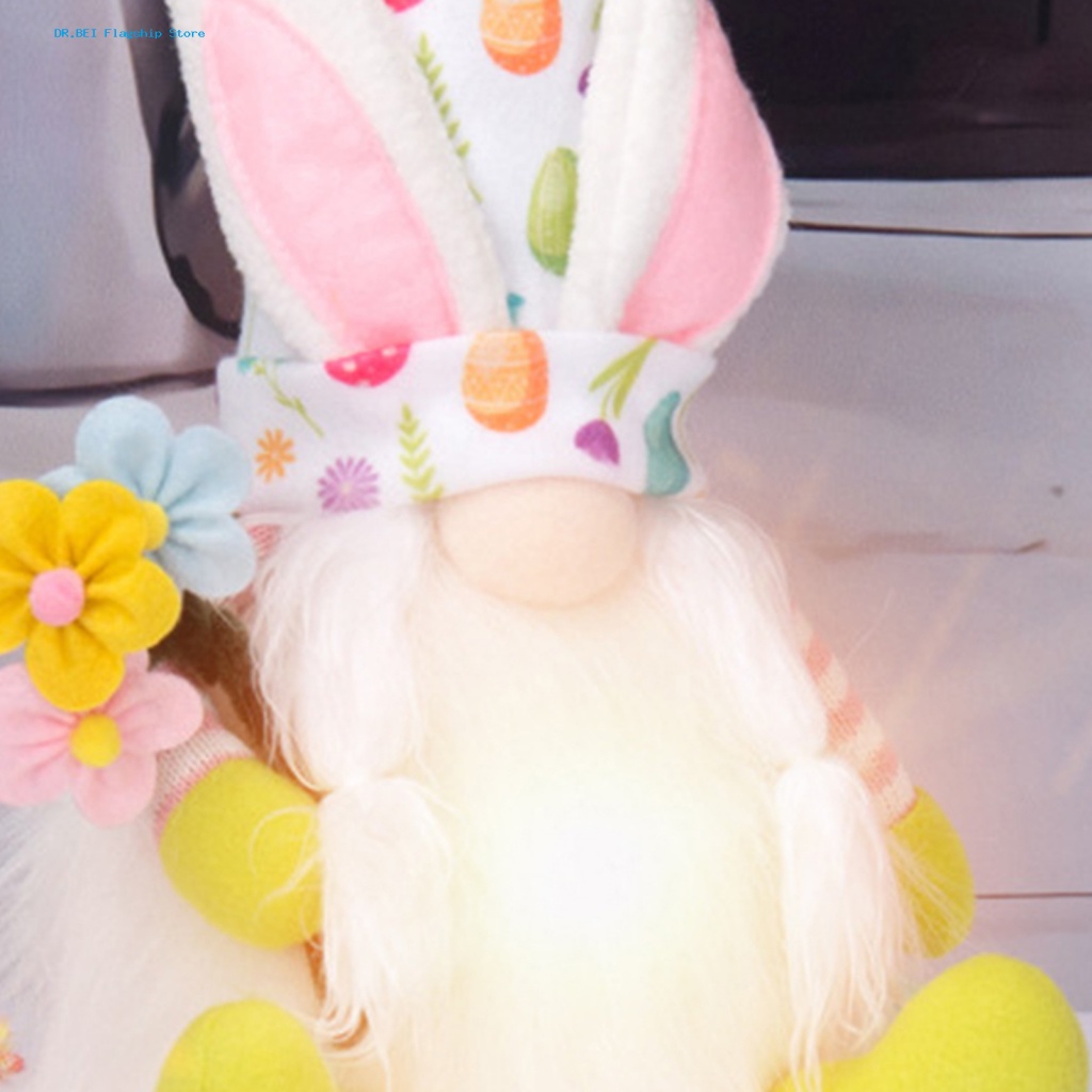 dr-bei-ตุ๊กตากระต่ายอีสเตอร์-ไร้หน้า-สวยหรู-แบตเตอรี่ในตัว-สําหรับตกแต่งโต๊ะ