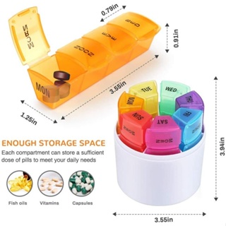 กล่องใส่ยาพกพา ตลับยาและวิตามิน 7 วัน 4 มื้อ 7Day pill case