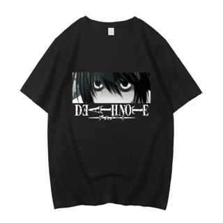 เสื้อท็อป ผ้าฝ้ายแท้ พิมพ์ลาย Death Note Misa Shinigami Ryuk สไตล์ญี่ปุ่น เหมาะกับฤดูร้อน สําหรับผู้ชาย