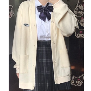Jk เสื้อคาร์ดิแกนวาฟเฟิล ทรงหลวม สไตล์ญี่ปุ่น สําหรับผู้หญิง นักเรียน