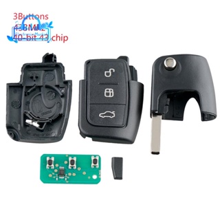 กุญแจรีโมตรถยนต์ 3 ปุ่ม สําหรับ Ford Focus Fiesta 2013 Fob Case 433Mhz