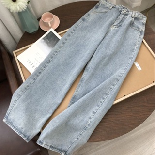 พร้อมส่ง👖HOT! กางเกงขากว้างสตรี ใหม่เวอร์ชั่นเกาหลีย้อนยุคกางเกงทรงตรงเอวสูงกางเกงยีนส์ กางเกงราคาถูก