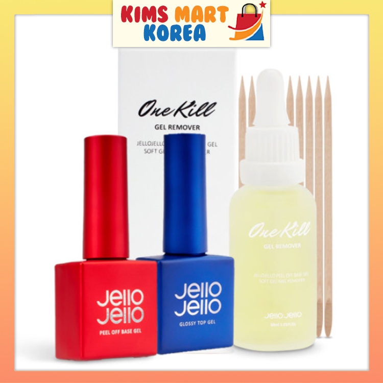 Set Gel Jello Jello Base Fixante + Top Coat Brillant - 10ml, Transparent, Made In Corée