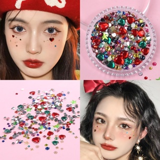 Christmas makeup excited eyes bright tears drill snowflake sequins love stickers make-up stickers face accessories sparkling