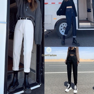 กางเกงยีนส์เเฟชั่นลำลอง  กางเกงยีนส์ เอวสูง สไตล์เกาหลี กางเกงยีนส์ผู้หญิง  กางเกงยีนส์ขายาว
