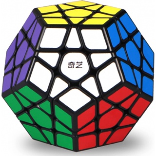 Qiyi ของเล่นลูกบาศก์เมกะมินซ์ Roxenda 3x3x3 Pentagonal Speed Cube Magic Cube Puzzle (สีดํา)
