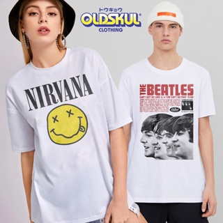 Oldskul®  Famous Rockband oversized t shirt white shirt unisex t-shirt trendy tees_03