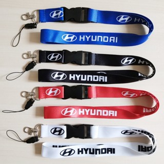 Hyundai สายคล้องคอ เชือกเส้นเล็ก ถอดออกได้ โลโก้รถยนต์ บัตรประจําตัว บัตรทํางาน โทรศัพท์มือถือ เชือกแขวนคอ