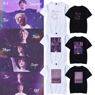  ใหม่เอี่ยมT-Shirt เสื้อยืดผ้าฝ้ายพิมพ์ลาย KPOP BTS Bring The soul