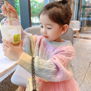 [Babycat] พร้อมส่ง เสื้อคาร์ดิแกนกันหนาว ผ้าถัก สีรุ้ง สไตล์เกาหลี ญี่ปุ่น แฟชั่นฤดูใบไม้ร่วง สําหรับแม่ และลูก 2023