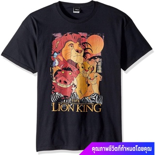 ดิสนีย์ ผู้ชาย Disney Mens Lion King Group Poster Graphic T-Shirt sale เสื้อยืดคอกลม